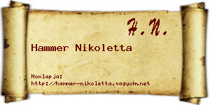 Hammer Nikoletta névjegykártya
